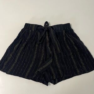 Francesca's Collections Black and Gold High Waist Shorts